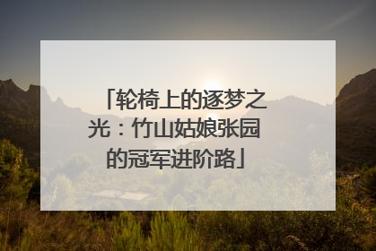 轮椅上的逐梦之光：竹山姑娘张园的冠军进阶路