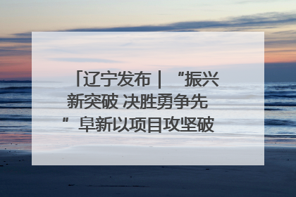 辽宁发布｜“振兴新突破 决胜勇争先”阜新以项目攻坚破解发展瓶颈 经济发展实现良好开局