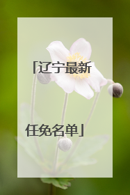 辽宁最新任免名单