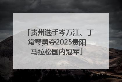 贵州选手岑万江、丁常琴勇夺2025贵阳马拉松国内冠军
