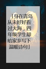 身在青岛从未好好看过大海，四年级学生却给家乡写下温暖诗句