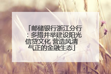 邮储银行浙江分行：多措并举建设阳光信贷文化 营造风清气正的金融生态