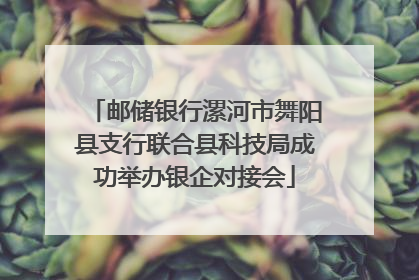 邮储银行漯河市舞阳县支行联合县科技局成功举办银企对接会