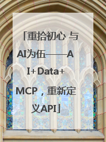 重拾初心 与AI为伍——AI+Data+MCP，重新定义API