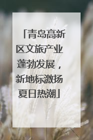 青岛高新区文旅产业蓬勃发展，新地标激扬夏日热潮