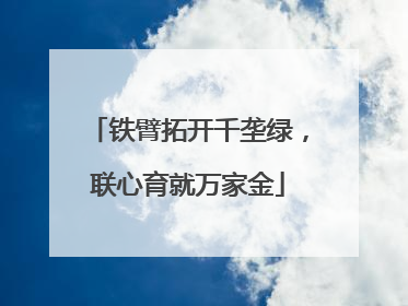 铁臂拓开千垄绿，联心育就万家金