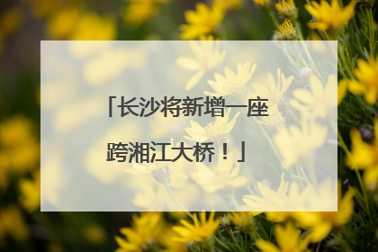 长沙将新增一座跨湘江大桥！