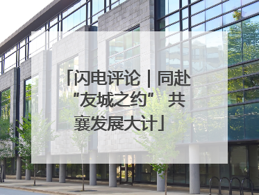 闪电评论｜同赴“友城之约” 共襄发展大计