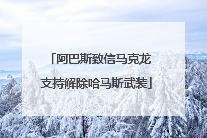 阿巴斯致信马克龙 支持解除哈马斯武装
