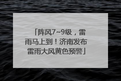 阵风7~9级，雷雨马上到！济南发布雷雨大风黄色预警