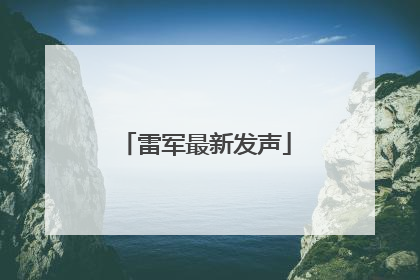 雷军最新发声