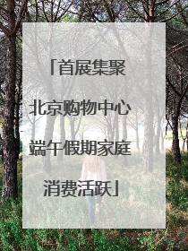 首展集聚 北京购物中心端午假期家庭消费活跃