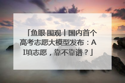 鱼眼·围观丨国内首个高考志愿大模型发布：AI填志愿，靠不靠谱？
