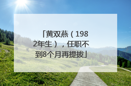 黄双燕（1982年生），任职不到8个月再提拔
