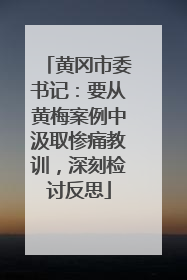 黄冈市委书记：要从黄梅案例中汲取惨痛教训，深刻检讨反思