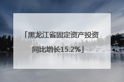 黑龙江省固定资产投资同比增长15.2%
