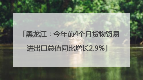 黑龙江：今年前4个月货物贸易进出口总值同比增长2.9%