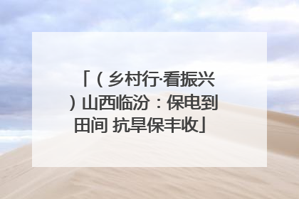 （乡村行·看振兴）山西临汾：保电到田间 抗旱保丰收