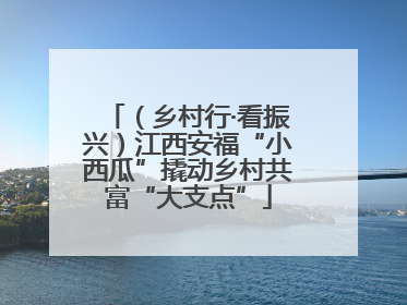 （乡村行·看振兴）江西安福“小西瓜”撬动乡村共富“大支点”