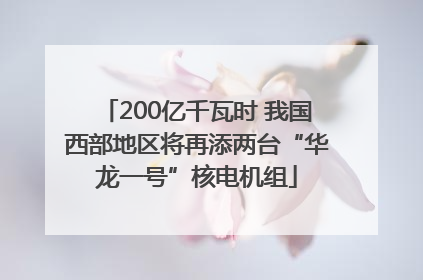 200亿千瓦时 我国西部地区将再添两台“华龙一号”核电机组
