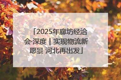 2025年廊坊经洽会·深度｜实现物流新愿景 河北再出发
